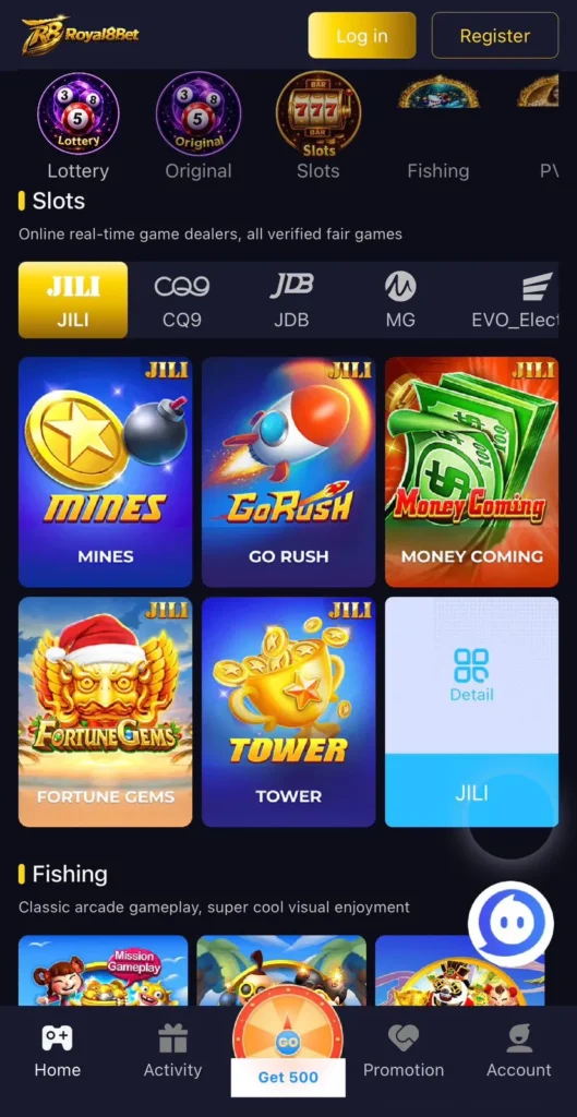 Royal8Bet Game Home Page